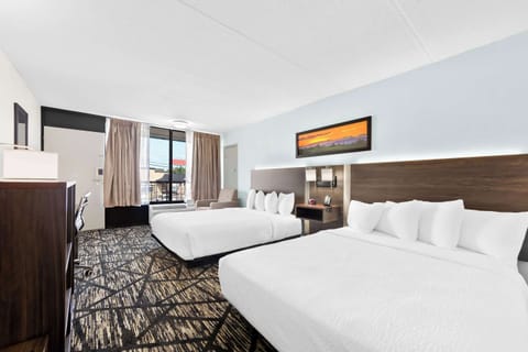 Premium bedding, down comforters, pillowtop beds, desk