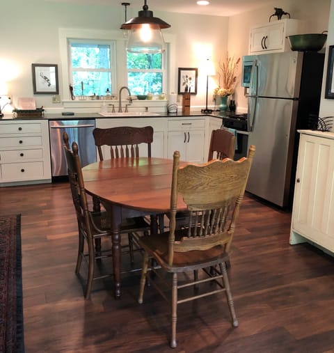 A well equipped kitchen with new appliances makes cooking a breeze.