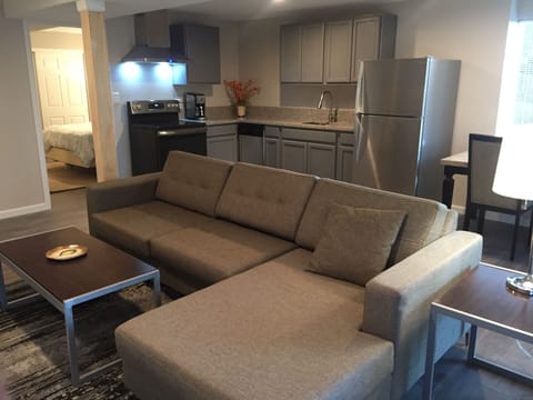 Living room open to full kitchen