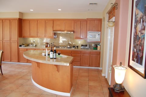 Modern well equipped kitchen with basic gadgets, dishwasher, oven, toaster etc.