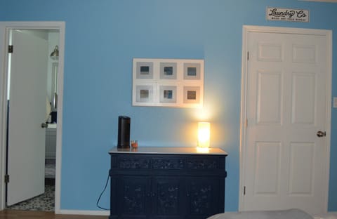 Primary bedroom with laundry room closet 