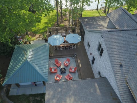 Ariel of Patio, Outdoor BBQ area and large  deck with secetional
