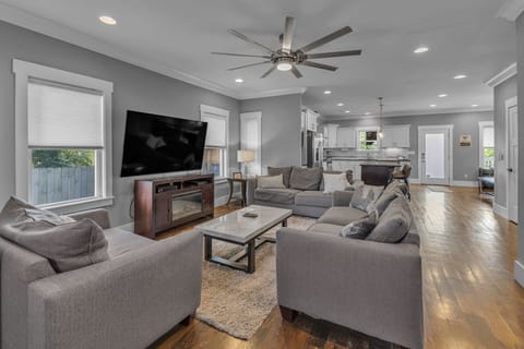 Open family room connected to the spacious kitchen