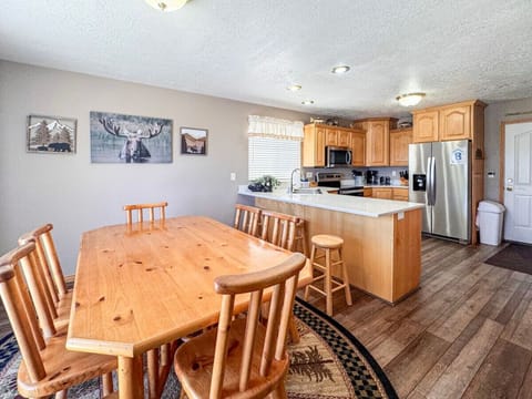 Rustic dining and kitchen area, perfect for shared meals and making lasting memories together