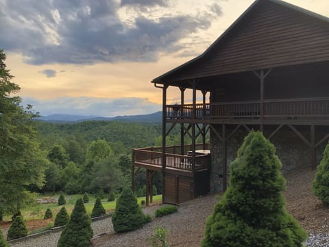 The perfect cabin with stunning views from both wraparound decks.
