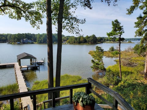 Private dock and boathouse