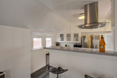 Bar seating at the kitchen.