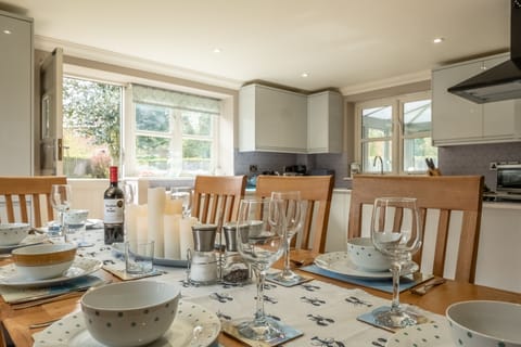 Ground floor: The dining area comfortably seats up to eight people