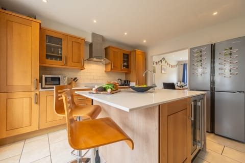 Ground floor: A well-equipped kitchen with island breakfast bar