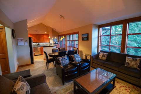 Open plan kitchen, living and dining area