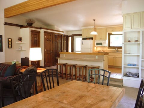 Kitchen is open to the dining and living room.