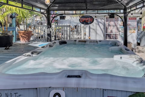Giant Hot Tub out your door open all year