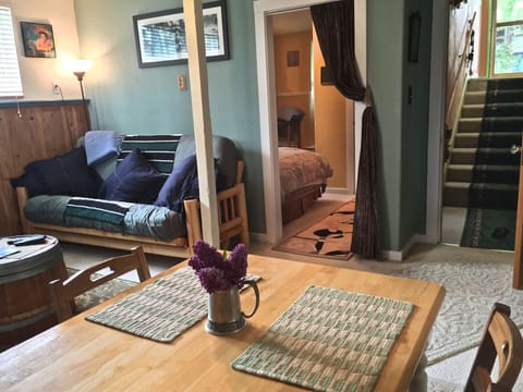 Main Living area & stairs leading down to your private lodging