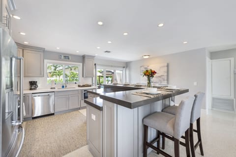 A kitchen full of modern touches. 