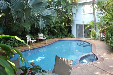 Our Palm Villa sits between beautiful Palm trees next to the pool...