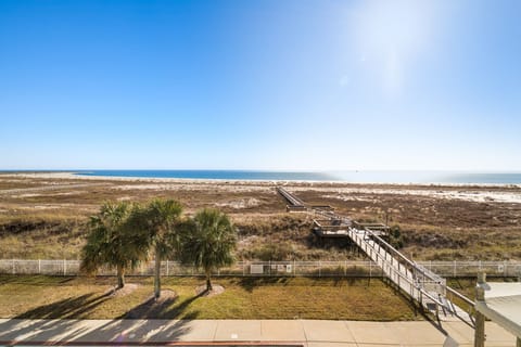 view of ocean & boardwalk
