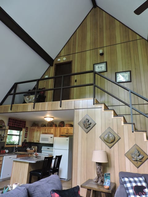 Great Room with kitchen in the background.