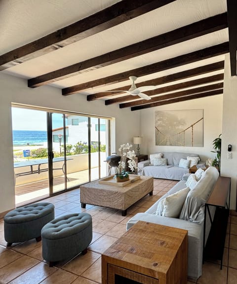Living room has ocean view