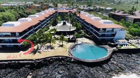 Aerial view of Casa De Emdeko - enjoy our perfect covered corner unit! 