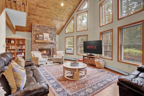 Curl up by the fireplace with a glass of wine and a good book.