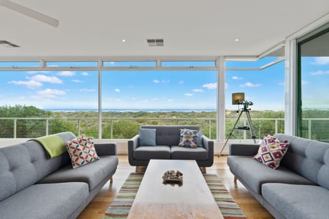 Upstairs living area facing the beach