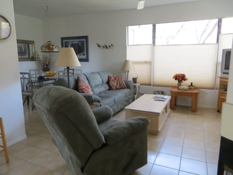 Living room with new couch and recliner 