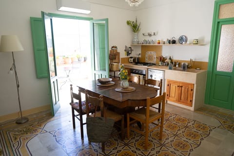 Dining room and kitchen