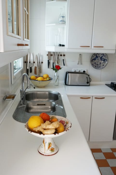 Fully equipped kitchen, with lots of natural light