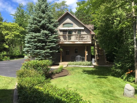 Front/lakeside of carriage house. 
