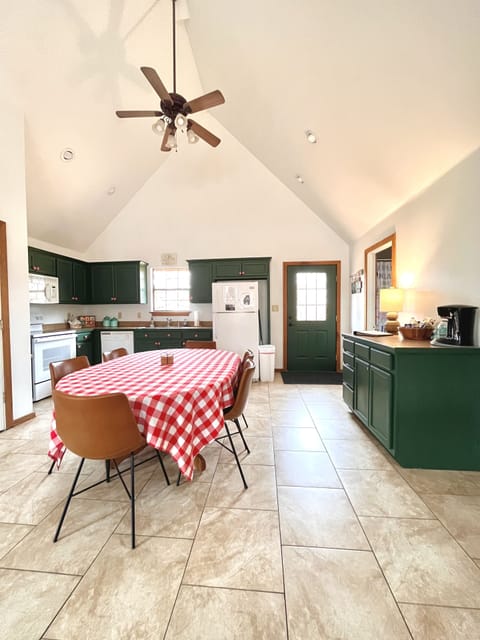 Large kitchen with vaulted ceilings