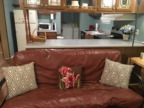 Open concept floorplan with Living Room view into Kitchen.