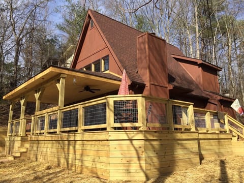 Swaying Pines has a huge deck space to enjoy the outdoors