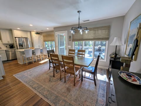 Dining table and kitchen