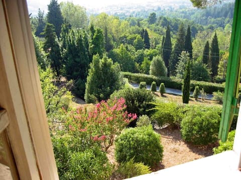 All bedrooms look over the gardens and the valley. In the distance the sea (8 Km