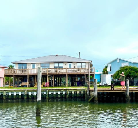 117' of waterfrontage.  New Seawall, deck, stairs and dock are two years old.  