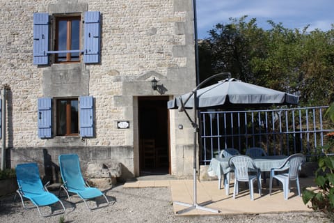 The front entrance to the gite and patio area