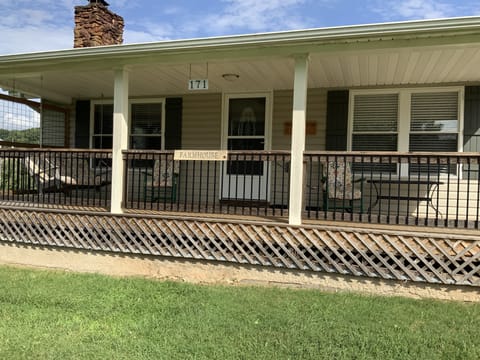 You are here! Farmhouse front porch.