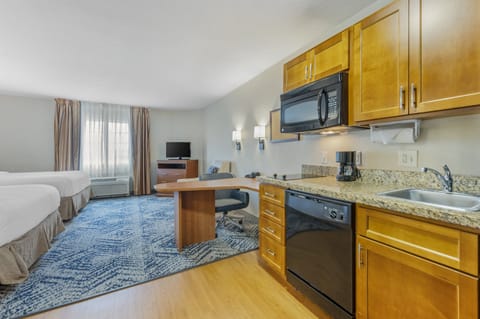Studio Suite, 2 Queen Beds, Kitchen | In-room safe, desk, laptop workspace, soundproofing