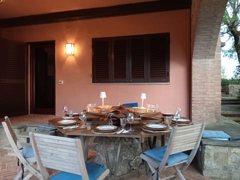 Porch table with large Lazy Susan
