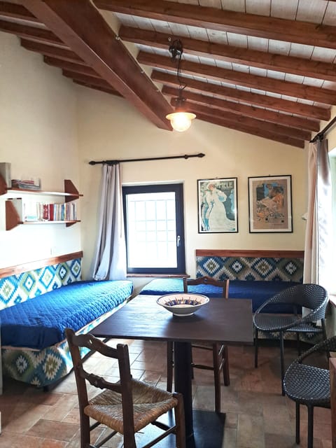 the great studio (20 sqm) with kitchen, three windows, 2 beds-sofa, and table