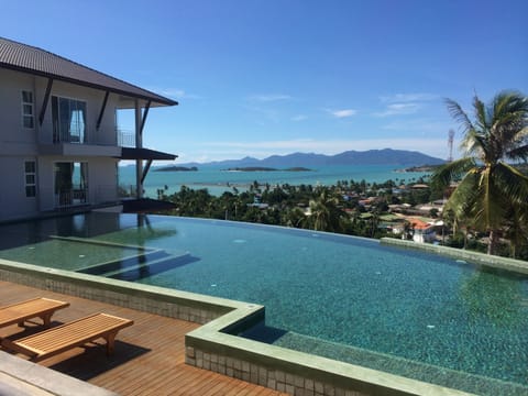 Pool, Sea and view of Koh Phagnan from Balcony.