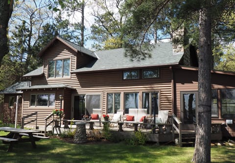 Your home for a week,  our charming cabin with lakefront view and large deck!