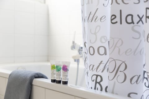 Free toiletries, hair dryer, towels