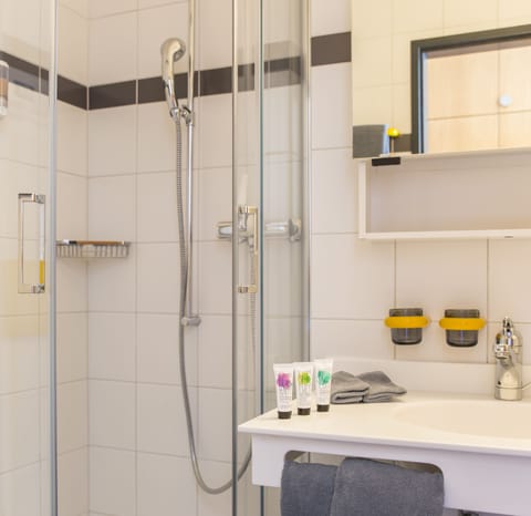 Free toiletries, hair dryer, towels