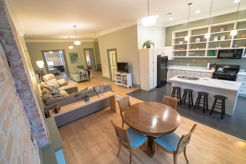 Open loft floor plan with high ceilings