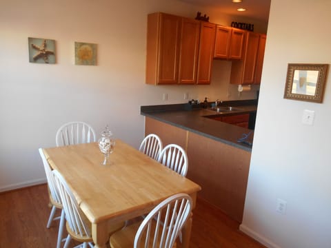 View to open kitchen from kitchen table