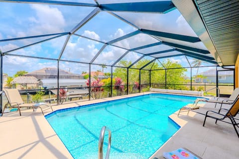 Enjoy the electric-heated pool
