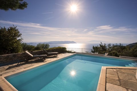 View of Skiathos over pool