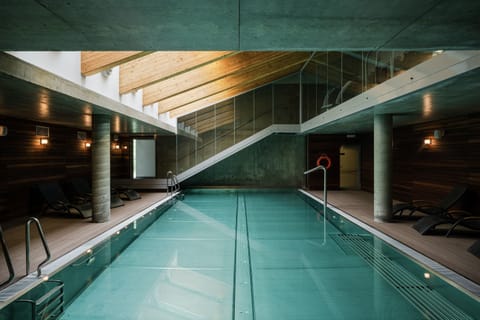 Indoor pool, open 8:00 AM to 8:00 PM, sun loungers