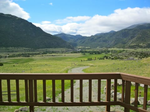 View from porch of Paradise Valley/ Yankee Jim Canyon and Yellowstone River.